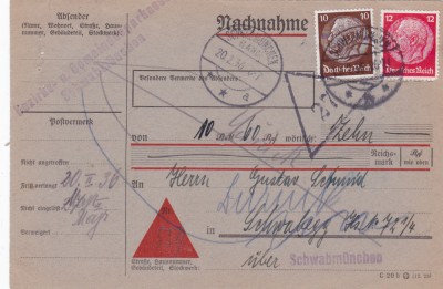 AMS - &amp;Icirc;NTREG POȘTAL GERMANIA 1936, CIRCULAT foto