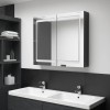 VidaXL Dulap de baie cu oglindă și LED, negru strălucitor, 80x12x68 cm 326512