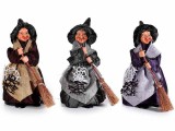 Cumpara ieftin Set 3 figurine Halloween Vrajitoare Befana cu recipient pentru dulciuri cm9,5x11x18H