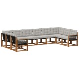 vidaXL Set de canapele de exterior 10 pcs Natural și Gri deschis 3382239