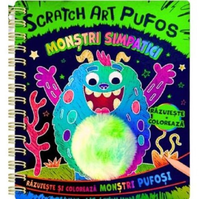 Monstri simpatici. Scratch Art. Pufos - Flamingo Gd foto