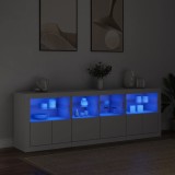 Gossi dulap cu lumini led, alb, 202x37x67 cm