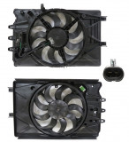 GMV radiator electroventilator Fiat 500L, 2012-, motor 1.4 Multiair Turbo, benzina, 405 mm; (2 +2) pini, Rapid