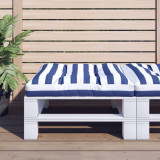 Perna de paleti, albastru/alb, 70x70x12 cm, textil, dungi GartenMobel Dekor, vidaXL