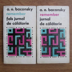 A. E. BACONSKY - REMEMBER. FALS JURNAL DE CALATORIE / JURNAL DE CALATORIE 2 vol.