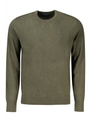 Pulover barbati, cu mini logo brodat, Regular fit, verde, S foto