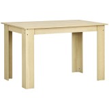 HOMCOM Masă de dining masă de bucătărie design modern cu placa mare pentru 2-4 persoane din lemn dim. 120L x 69l x 75H cm stejar | Aosom Romania