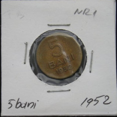 M1 C10 - Moneda foarte veche 4 - Romania - 5 banI - 1952