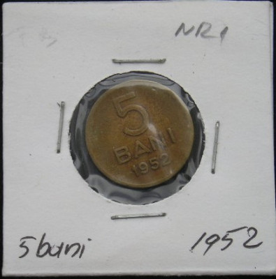 M1 C10 - Moneda foarte veche 4 - Romania - 5 banI - 1952 foto