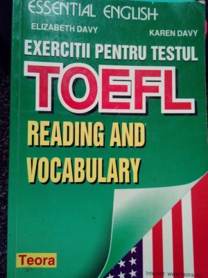 Elizabeth Davy - Exercitii pentru testul TOEFL (Editia: 1999) foto