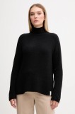 Gaudi pulover culoarea negru, cu guler, 521FD53011