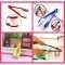 Set 4 Instrumente cu 2 capete pentru curatarea ochelarilor din microfibra SoftTouch, Suport pentru inel chei, 7 x 2 cm, Multicol
