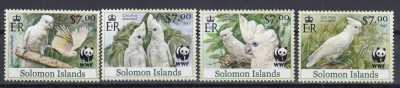 Solomon - Fauna WWF - PASARI - PAPAGALI ALBI - MNH - Michel = 4,00 Eur. foto