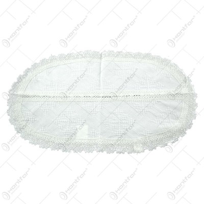 Servetel traditional oval din bumbac 45&amp;times;25 CM Alb foto