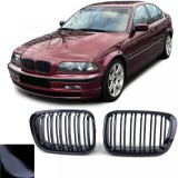 Grila de performanta cu fante duble lucioasa, potrivita pentru BMW Seria 3 E46 Sedan Touring 98-01 Performance AutoTuning