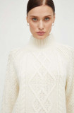 Marc O&#039;Polo pulover de lana femei, culoarea bej, călduros, cu guler
