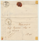 Transilvania 1861 plic Deva - Pesta cu taxa porto 20 Kr si text pastrat
