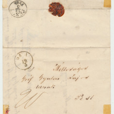 Transilvania 1861 plic Deva - Pesta cu taxa porto 20 Kr si text pastrat