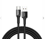 CABLU alimentare si date Baseus Halo, Fast Charging Data Cable pt. smartphone, USB la USB Type-C 2A, brodat, 2m, negru &quot;CATGH-C01&quot; (timbru verde 0.18