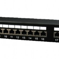 PATCH PANEL GEMBIRD 24 porturi, Cat5e, 1U pentru rack 19", black, "NPP-C524-002"