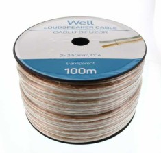 Cablu difuzor transparent 2X2.50mmp, 100m, Well foto