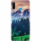 Husa silicon pentru Huawei P30 Lite, Forest Hills Snowy Mountains And Sunset Clouds
