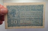 50 bani BGR 1917, Banca Generala Romana, seria E.12561977 , stare excelentă