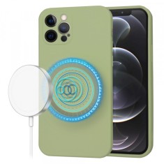 Husa MagSafe pentru Apple iPhone 12 Pro, Techsuit, SoftFlex, Verde Deschis