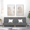 Canapea extensibila 2 locuri Gossi, gri deschis, material textil, functie pat