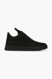 Filling Pieces sneakers din piele &icirc;ntoarsă Low top Ripple culoarea negru, 30425441861
