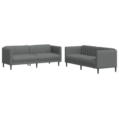 Set de canapele, 2 piese, gri inchis, material textil foto