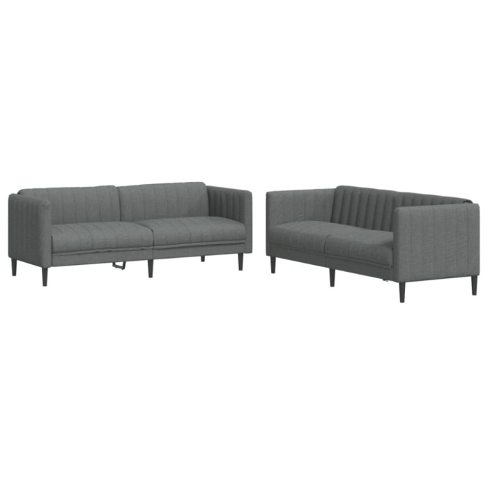 Set de canapele, 2 piese, gri inchis, material textil