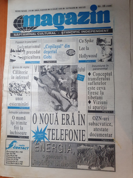 ziarul magazin 13 iulie 1995- articole despre cher si richard gere