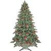 Brad Artificial Praga cu Fructe Rosii 545 Ramuri 3D PE si 2D PVC Verde/Alb 200 cm
