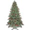 Brad Artificial Praga cu Fructe Rosii 545 Ramuri 3D PE si 2D PVC Verde/Alb 200 cm