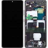 Cumpara ieftin Display cu Touchscreen Samsung Galaxy S21 Ultra 5G G998, cu Rama, Negru, Service Pack GH82-26035A