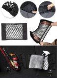 Cumpara ieftin Plasa elastica, organizator portbagaj tip buzunar 38cm x 25cm cu 2 benzi autoadezive cu velcro pentru auto si uz casnic