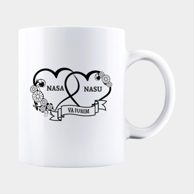 Cana alba personalizata NASA SI NASU VA IUBIM, INOVATIX&amp;reg;. 330ml foto