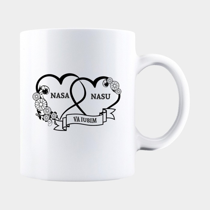 Cana alba personalizata NASA SI NASU VA IUBIM, INOVATIX&reg;. 330ml