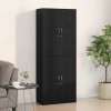 vidaXL Dulapuri Stejar Negru 2 buc 69.5x34x180cm Lemn Prelucrat Bufet Living Modern cu 4 Usi