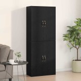 vidaXL Dulapuri Stejar Negru 2 buc 69.5x34x180cm Lemn Prelucrat Bufet Living Modern cu 4 Usi