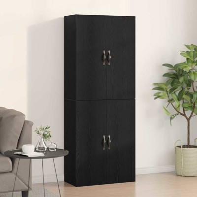 vidaXL Dulap montat pe perete 2 pcs Stejar negru 69.5 x 34 x 90 cm 3333101 foto