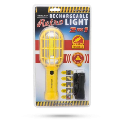 Lampa de lucru COB LED cu acumulator 18650 model Retro 74x61x226mm PHENOM 18627 foto