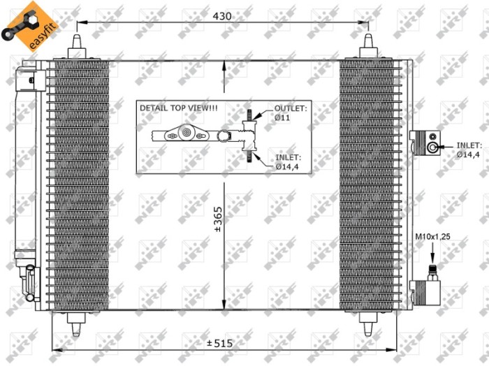NRF 35649 EASY FIT Condensator, climatizare