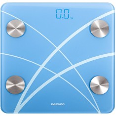 Cantar electronic de persoane cu Bluetooth Daewoo, 180 kg, Pornire automata, Bluetooth 4.0, Display LED, Blue