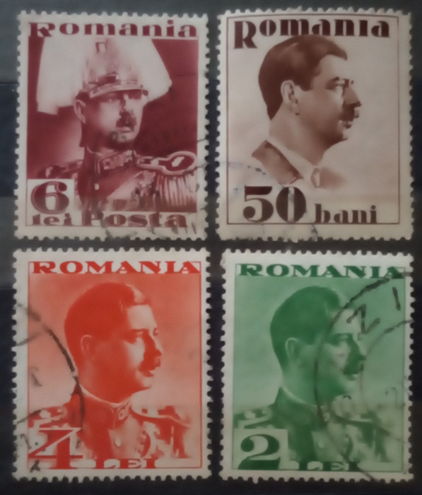 ROMANIA 1934 LP 108 Carol II FARA POSTA Serie stampilate