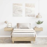 VidaXL Cadru de pat fără saltea Stejar Sonoma 90x190 cm Lemn prelucrat