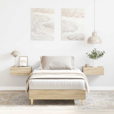 vidaXL Cadru de pat fără saltea Stejar Sonoma 90x190 cm Lemn prelucrat 861086 foto