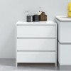 Gossi servanta, alb extralucios, 70x41x75 cm, lemn prelucrat