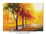 Cumpara ieftin Tablou impresionist pictat manual, Plimbare in doi, 70x50cm ulei pe panza in cutit efect 3D